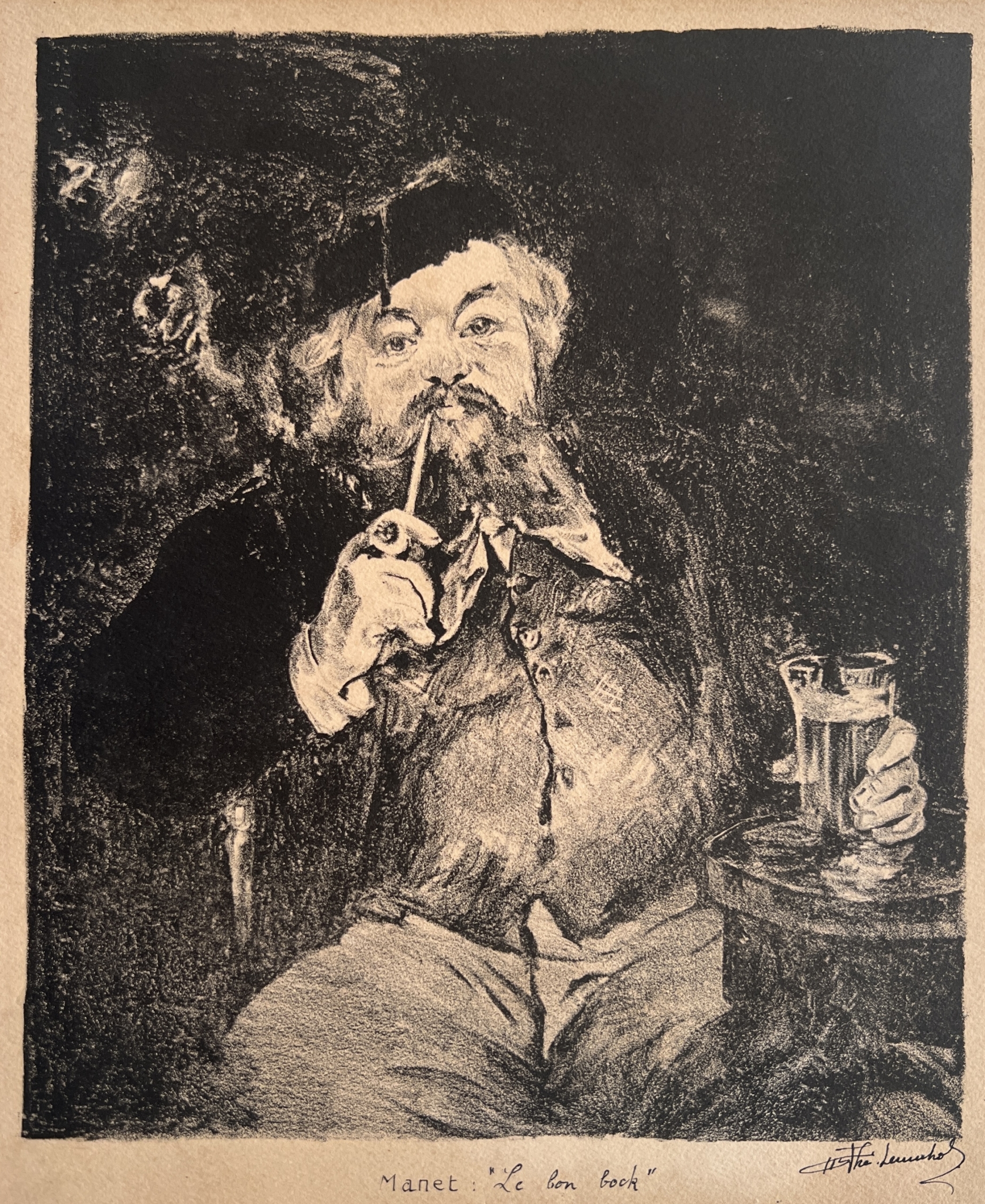 Théophile Lemuhot (d’après Manet). Le Bon Bock.