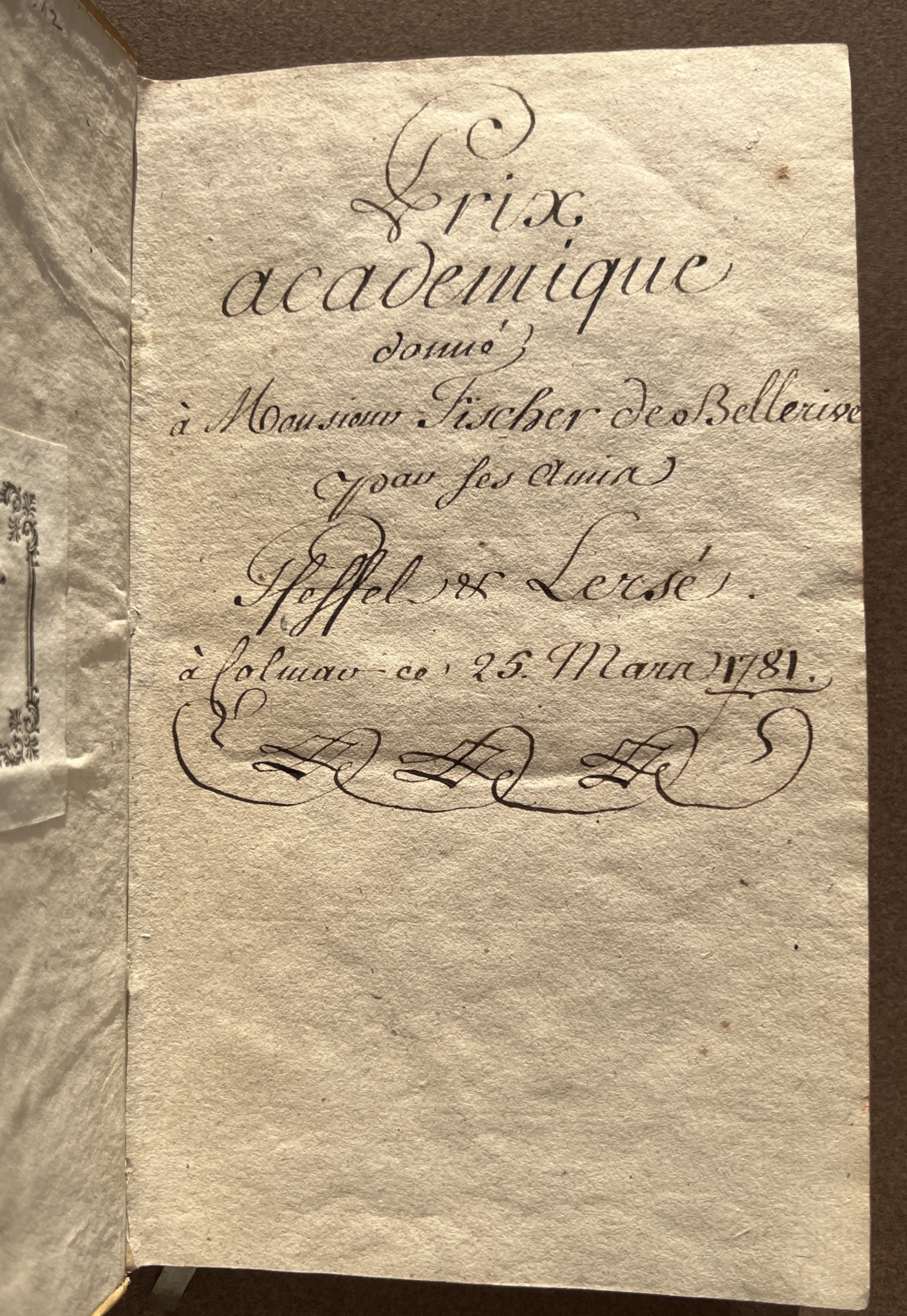 Colmar. Prix académique. Pfeffel et Lersé.