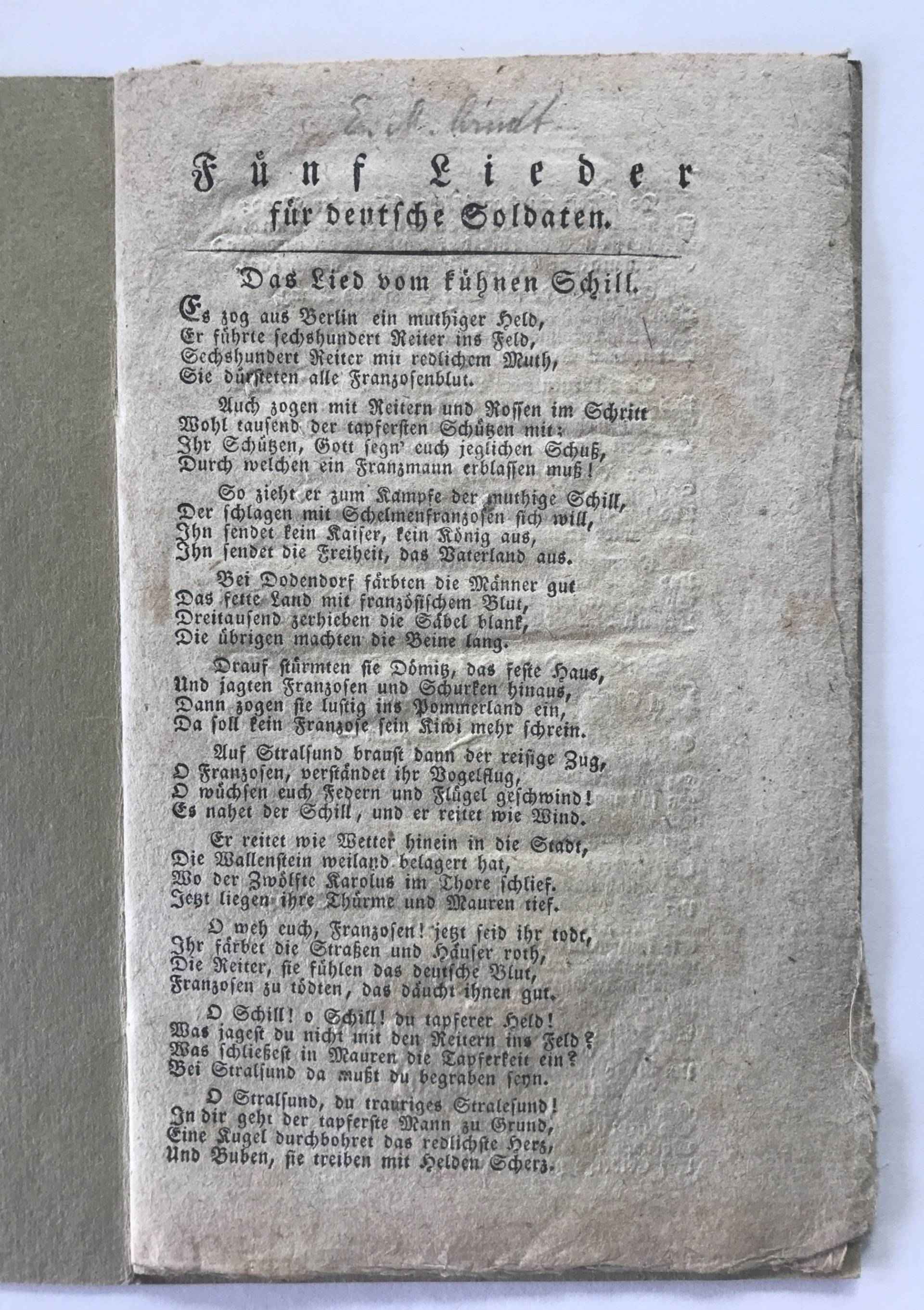 Fünf Lieder für deutsche Soldaten.